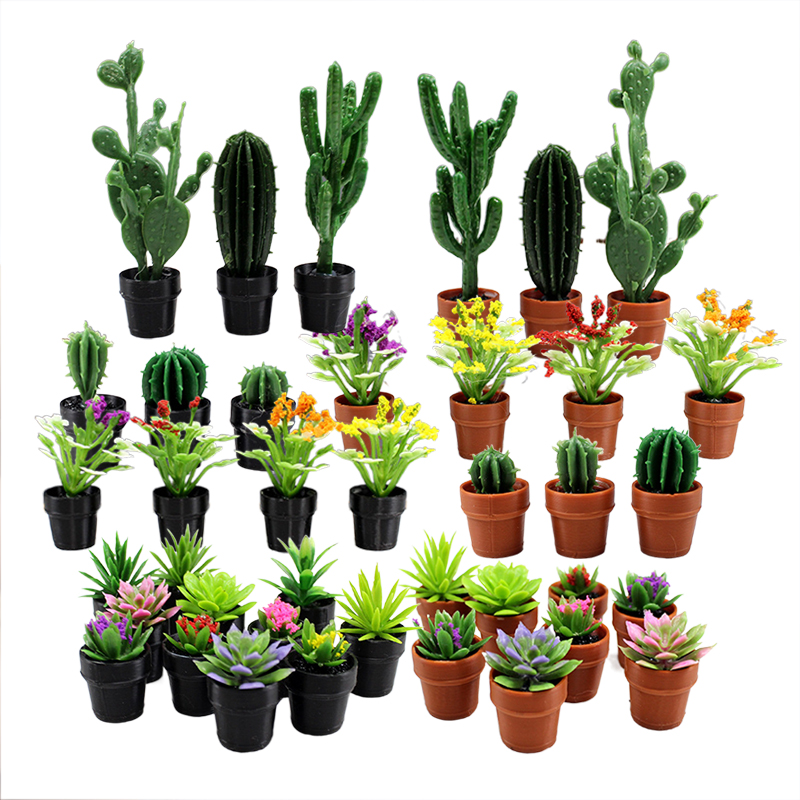 8Pcs Miniature Plastic Potted  - Echeveria Succulent ulasan dan harga